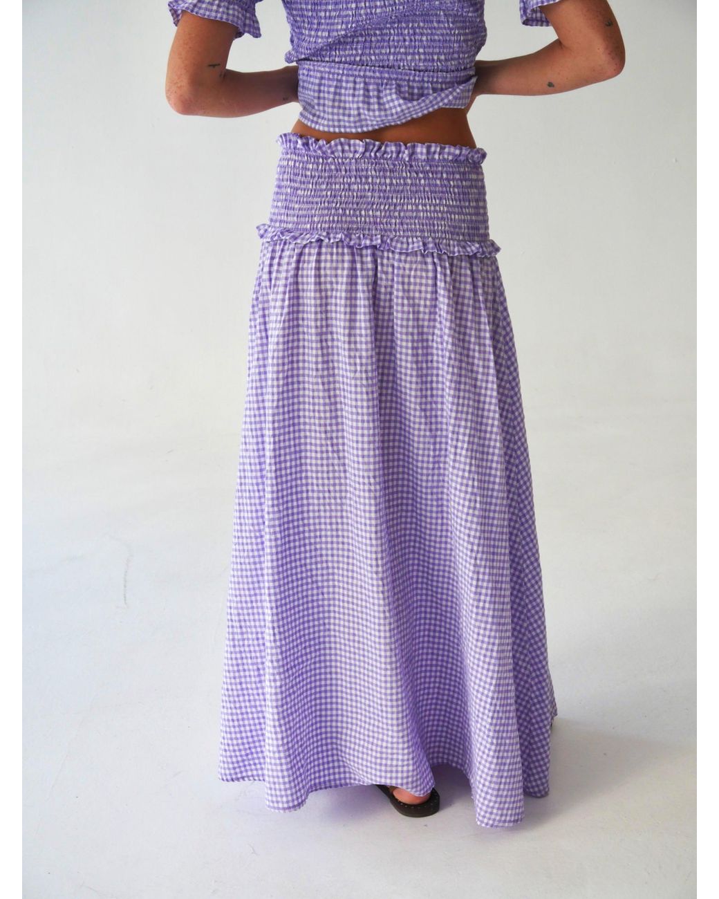 Mind Traveler Purple Lea Gingham Skirt