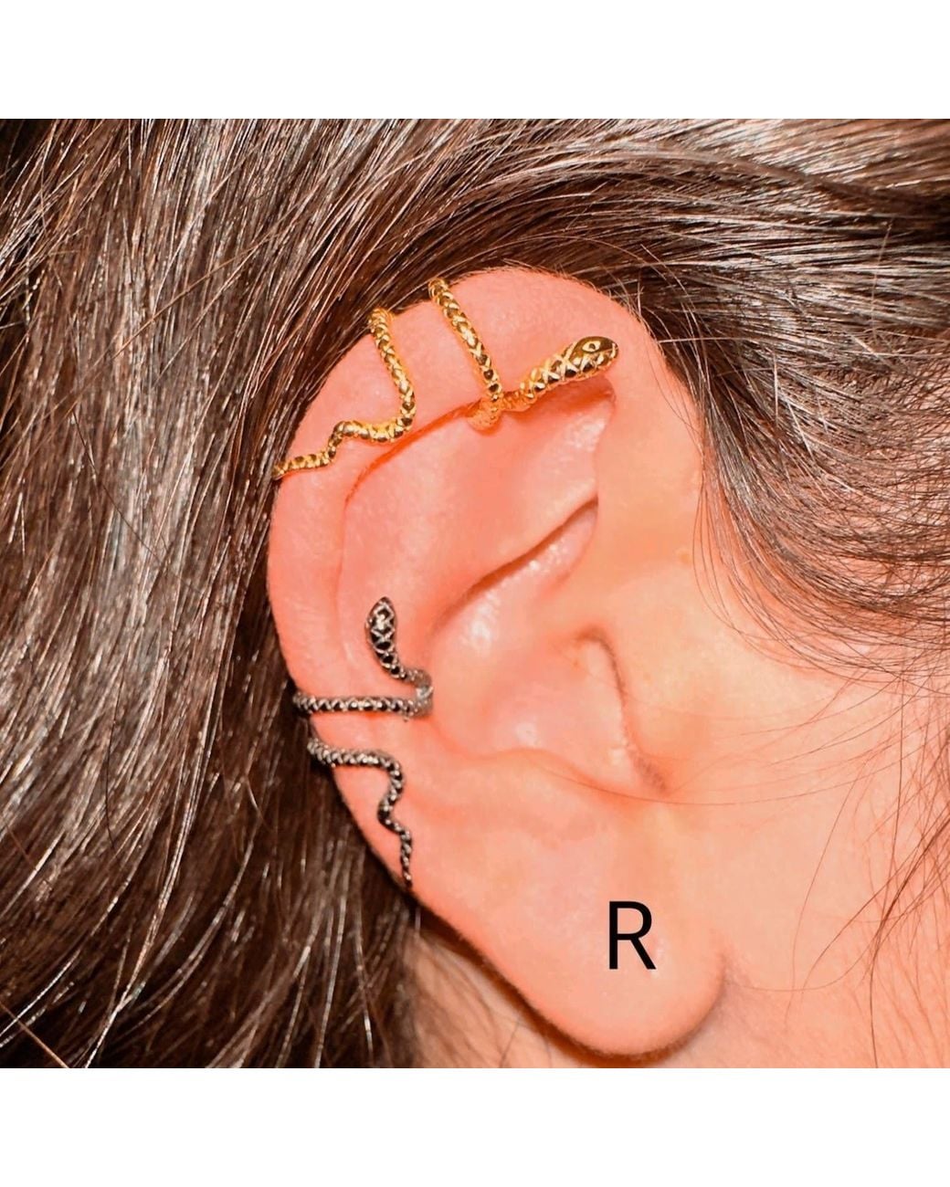 Jagged Halo Jewelry Metallic Serpent Sterling Ear Cuff Plated
