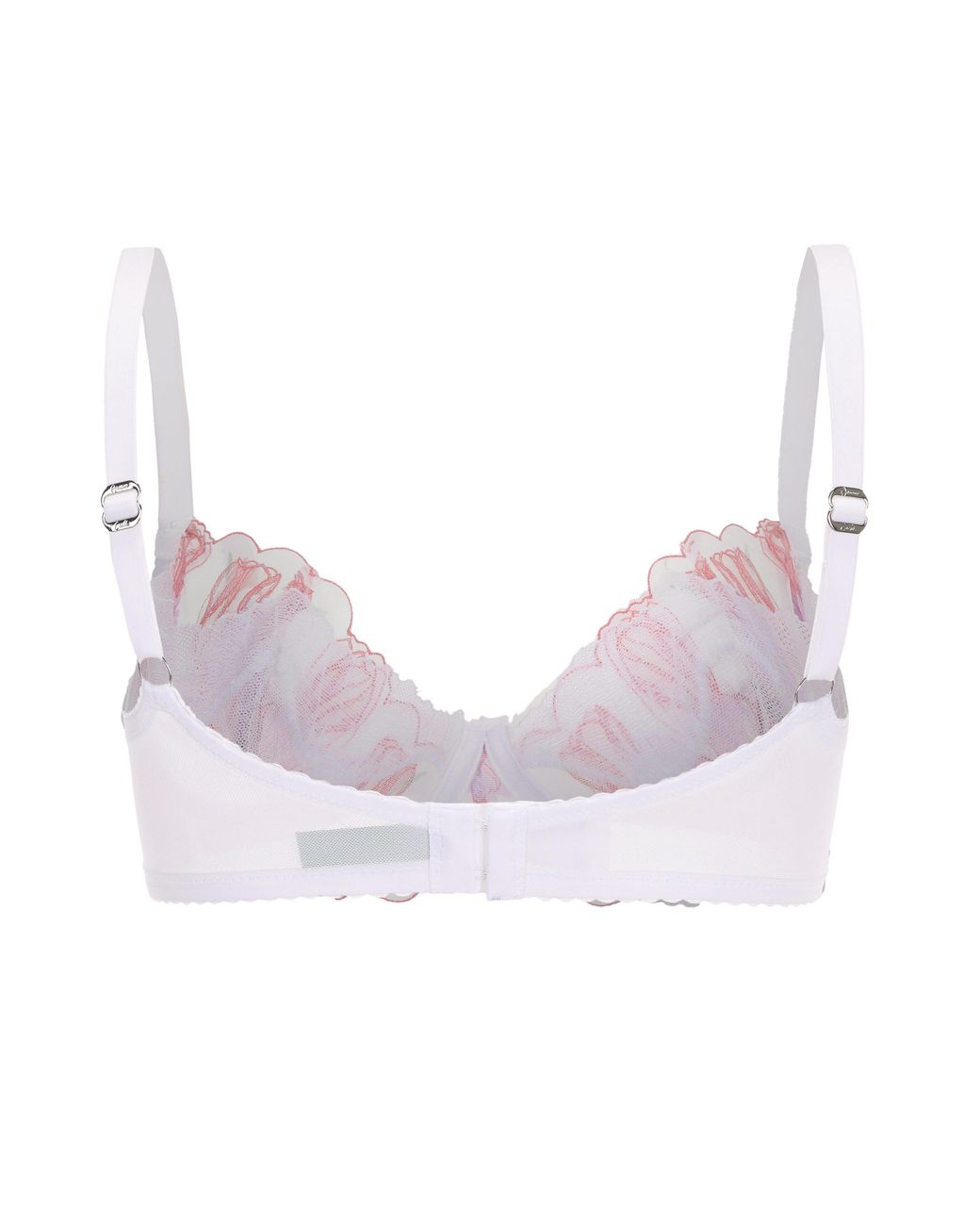 Amour D'agnette Pink Stephanie Dual Layer Orchid Embroidery Plunge Bra