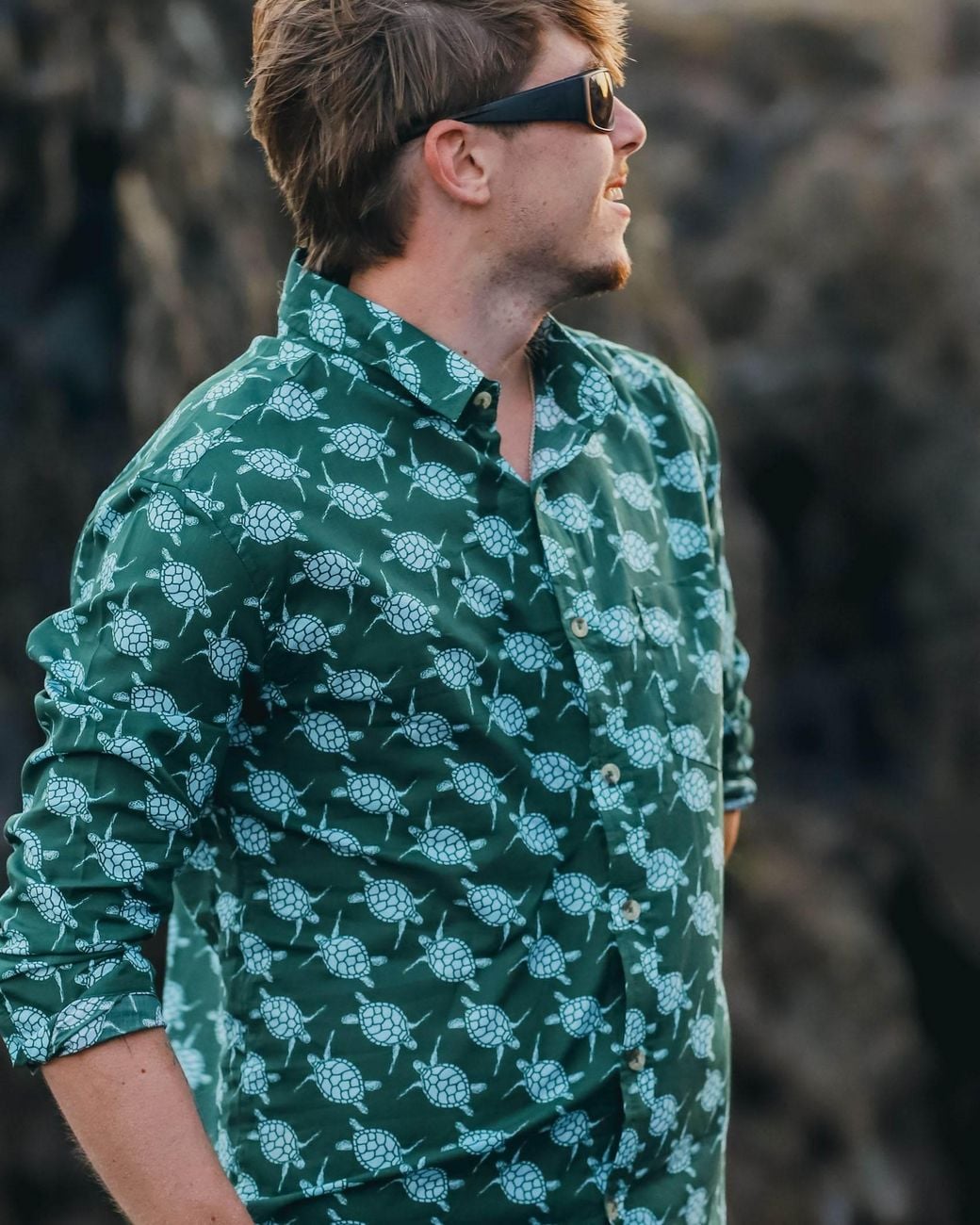 ALOFT Green Opal Turtle Beach Shirt for men