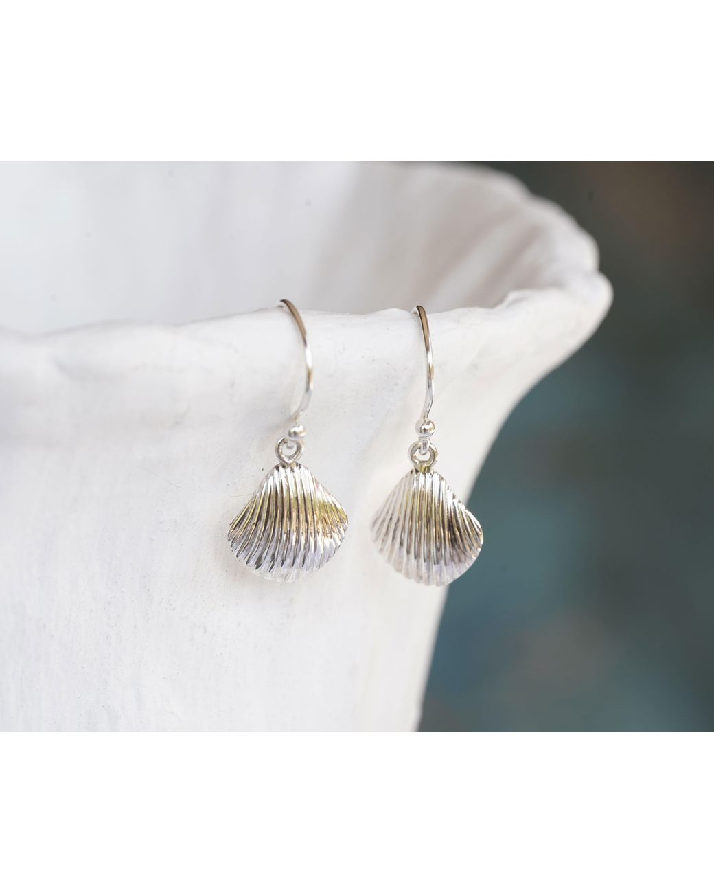Isla Silver Metallic Sterling Shell Earrings
