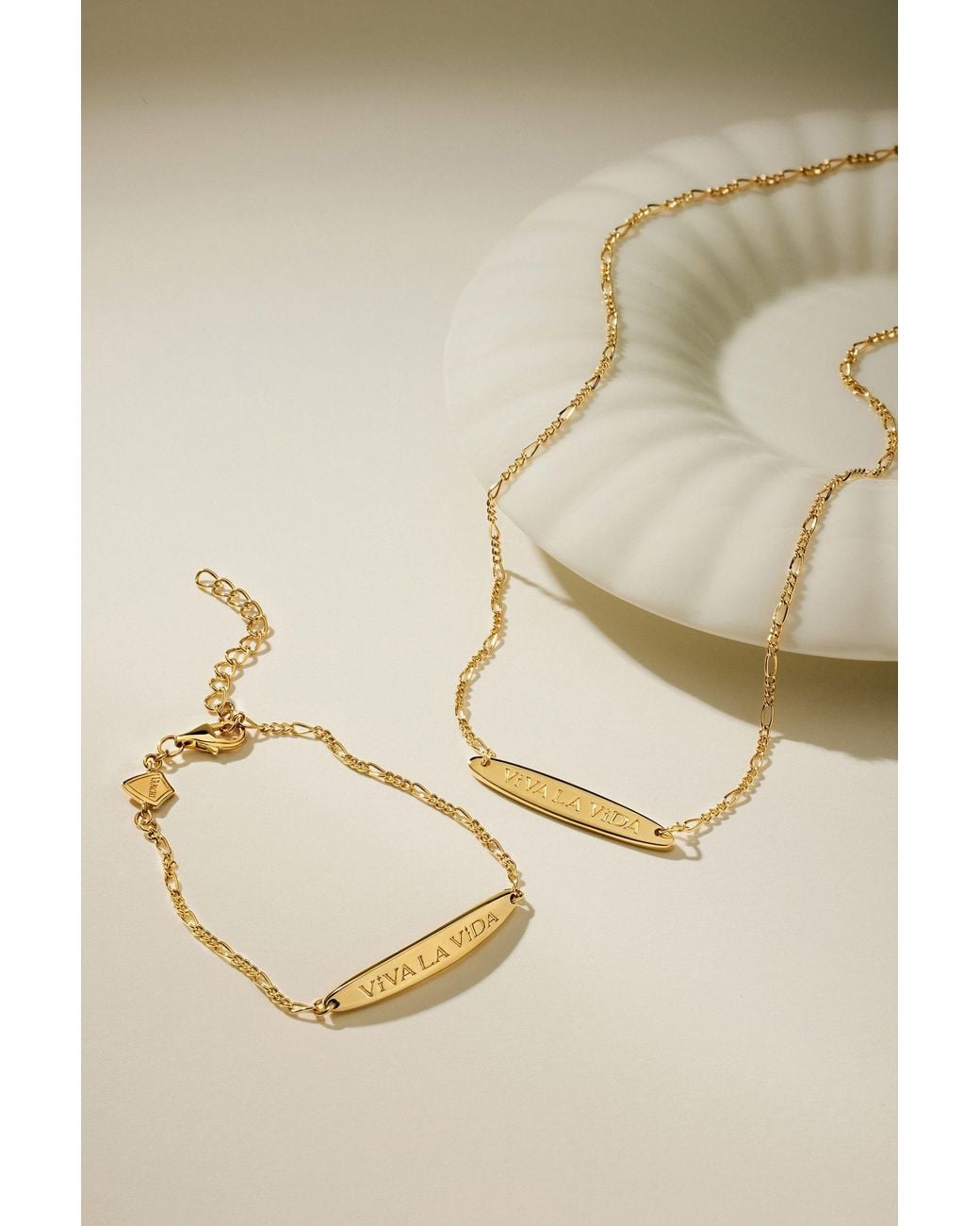 Vanhi Metallic Viva La Vida Bar Chain Necklace