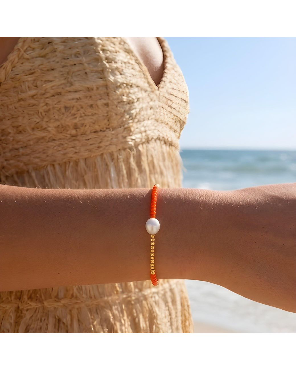 With Love Darling Metallic Sunset Pearl Bracelet