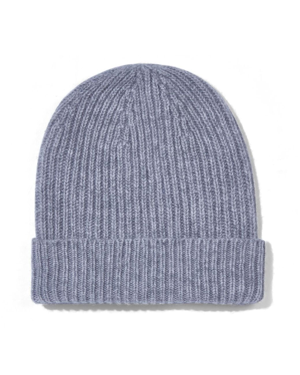 Paul James Knitwear Blue 100% Cashmere Ribbed Beanie Hat