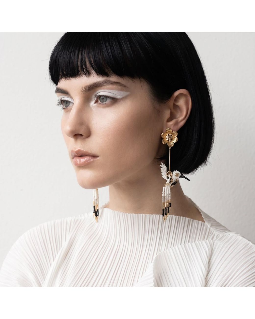 Iliana Arrazola Metallic Hummingbird Dangle Earrings, And, Glass Beads, Beaded Jewelry
