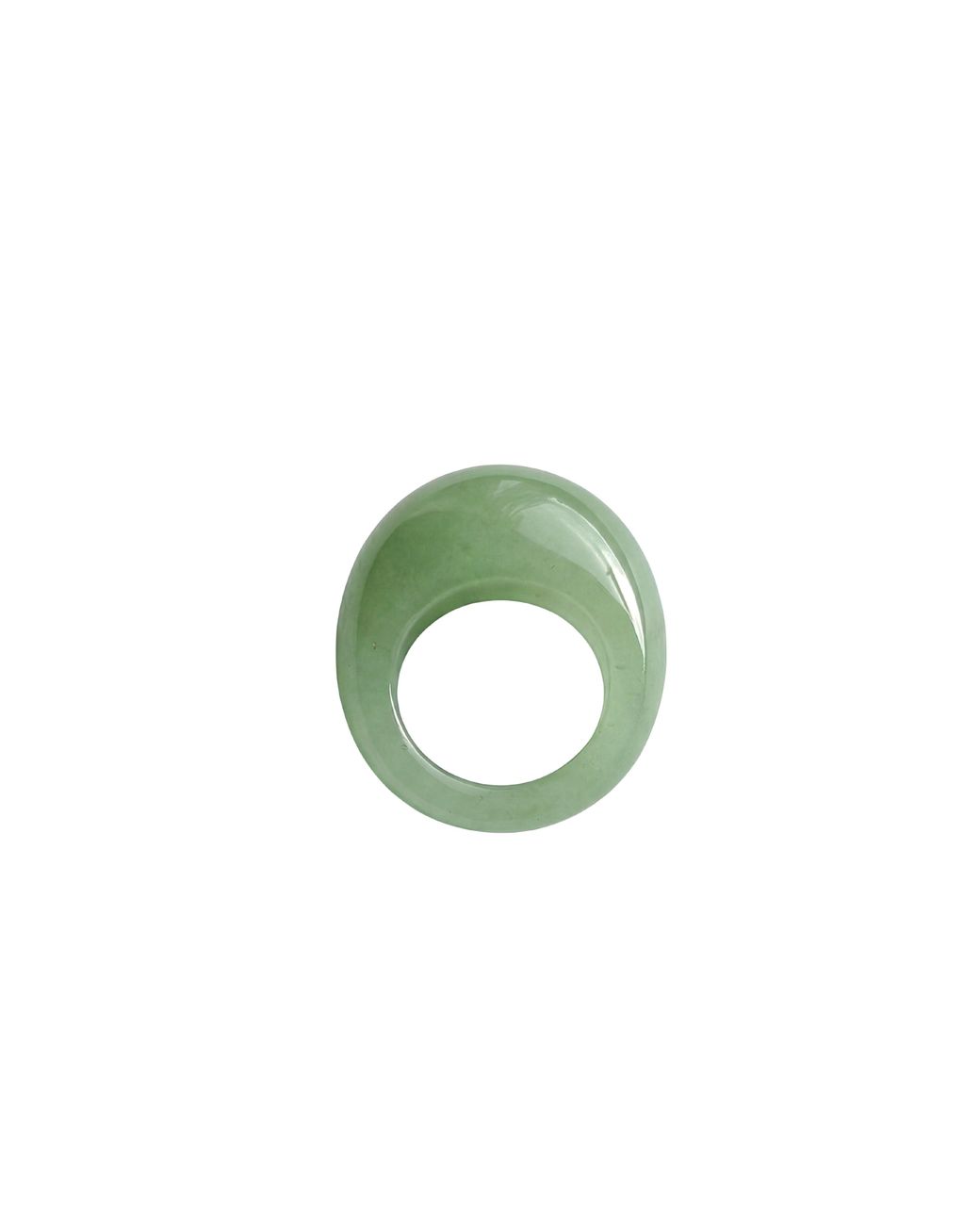 seree Green Dome Jade- Aventurine Signet Ring