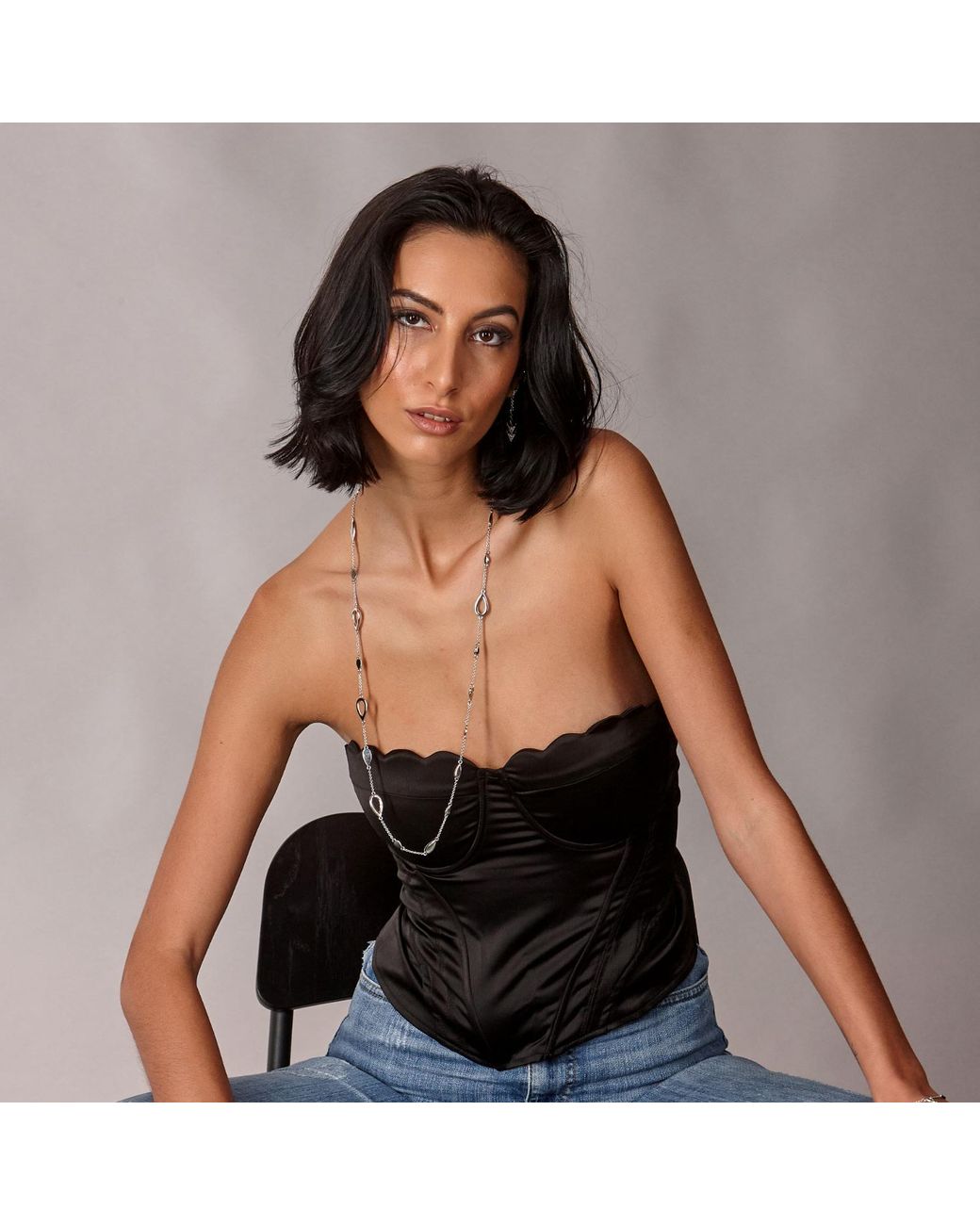 Lucy Quartermaine Metallic Station Petal Necklace