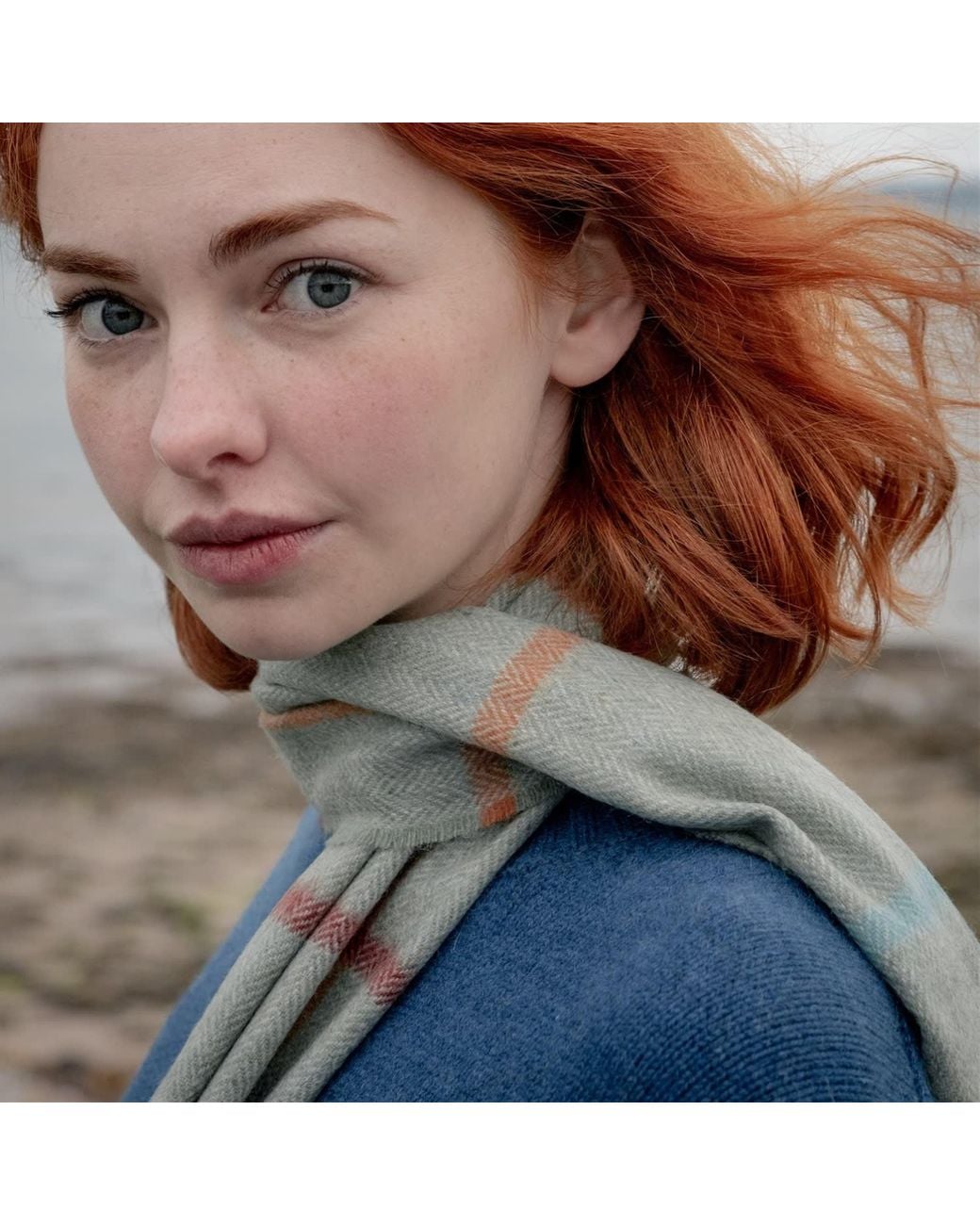 Kinalba Green Oban Fala Lovat Cashmere Scarf