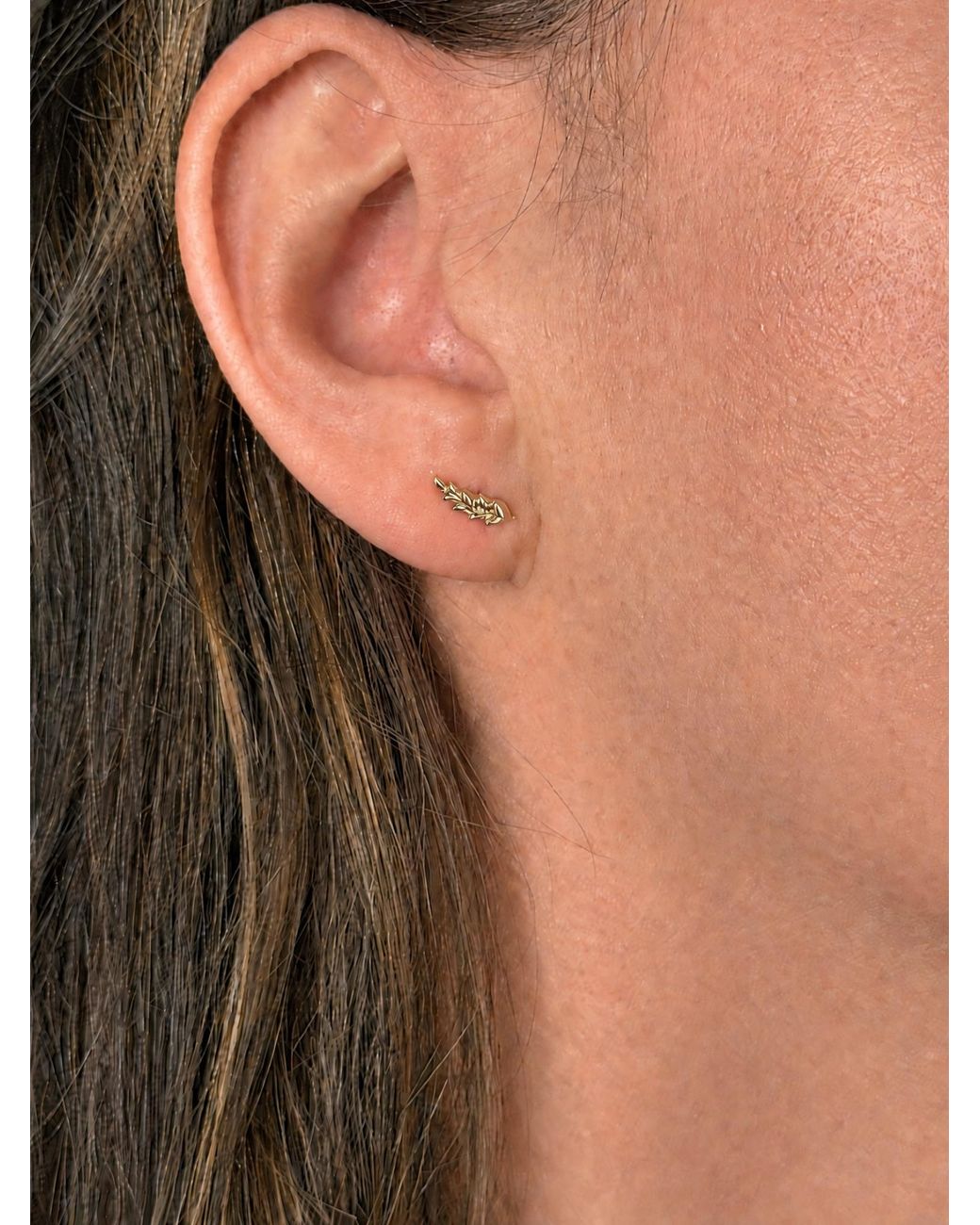 Larisa Beaumont Metallic Dainty Wheat Stud Earrings