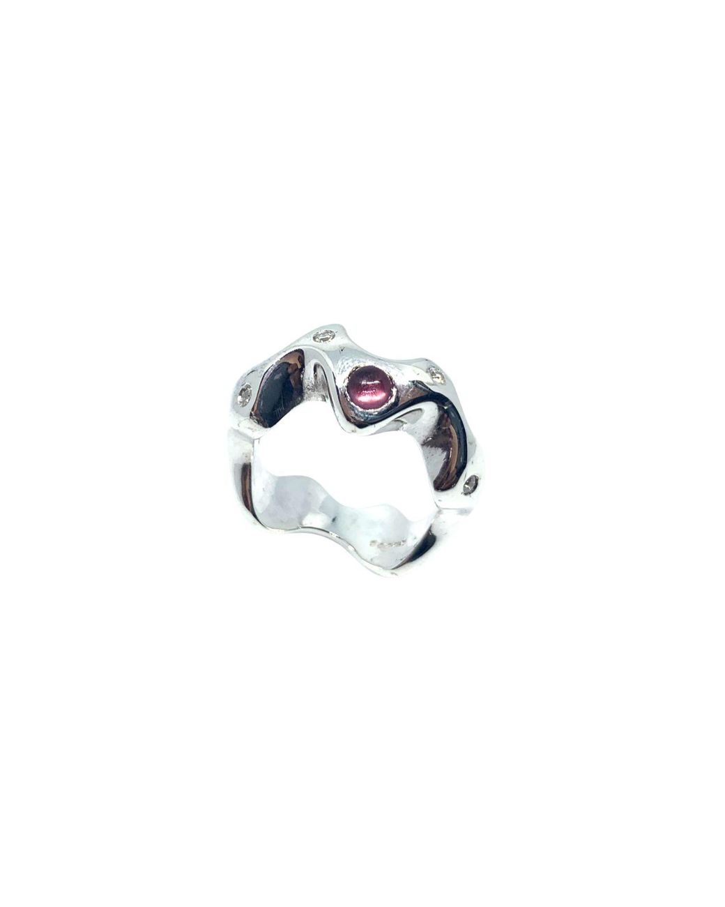 Tg-Jewellery by Tamara Gervasio Blue Sea Slug Ring Cubic Zirconia And Tourmaline