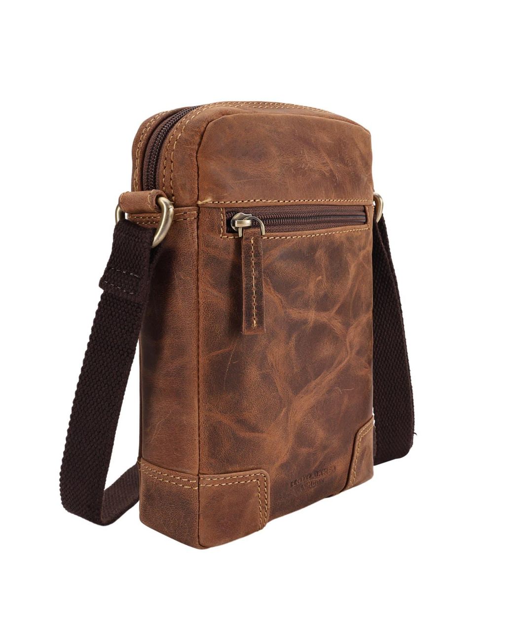 Lloyd Baker Brown Bally Distressed Leather Crossbody for men