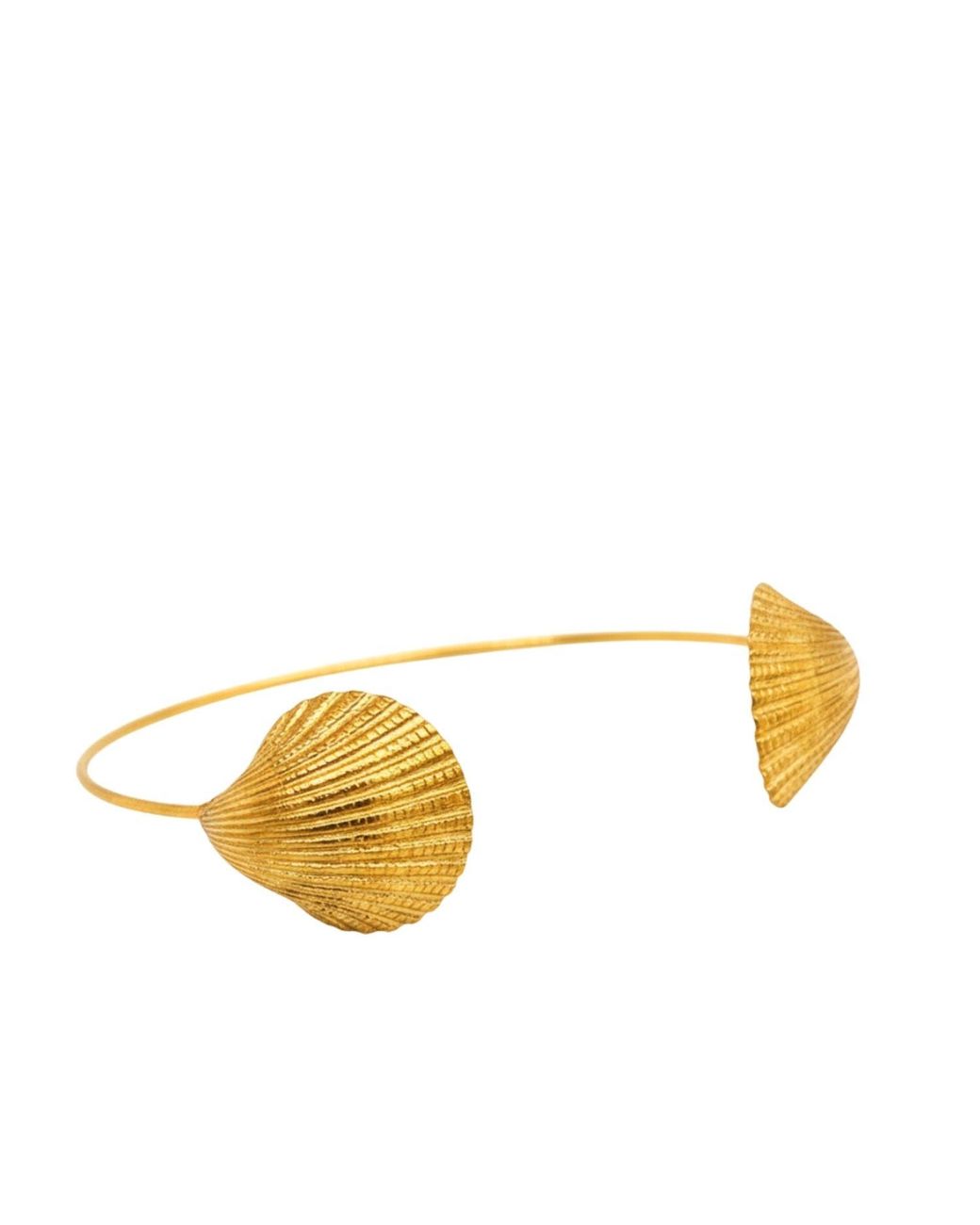 LINYA JEWELLERY Metallic Double Seashell Cuff Bracelet