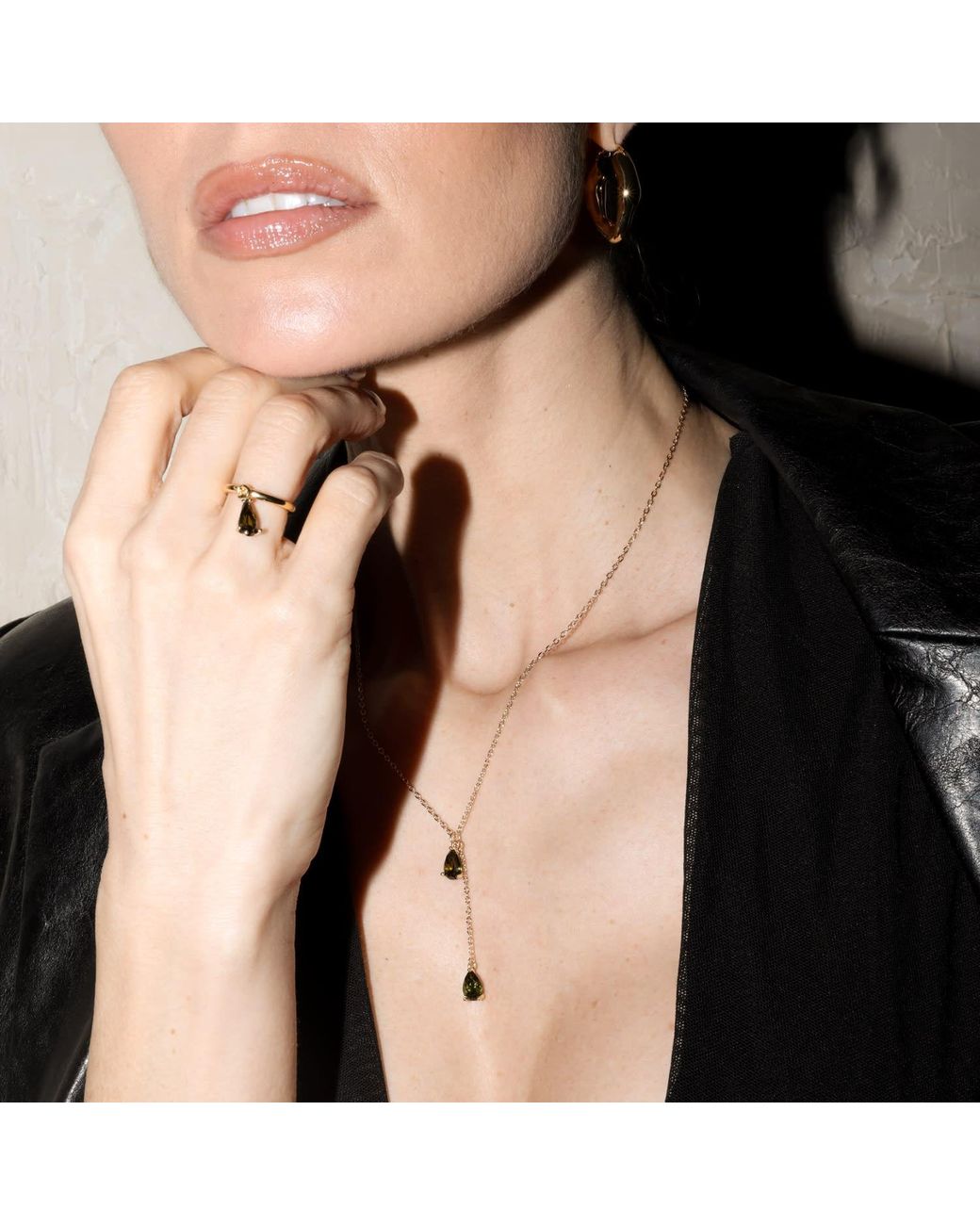 Studio Baloge Metallic Verdelle Lariat Necklace