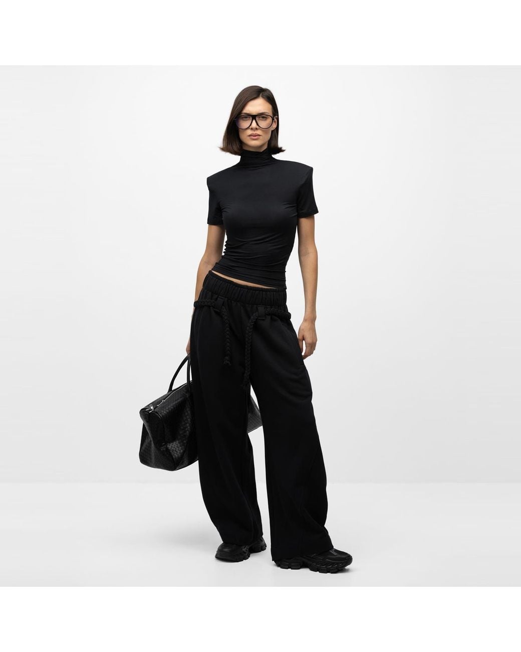 Mandragora Black Relaxed Cotton Sweatpants Sento