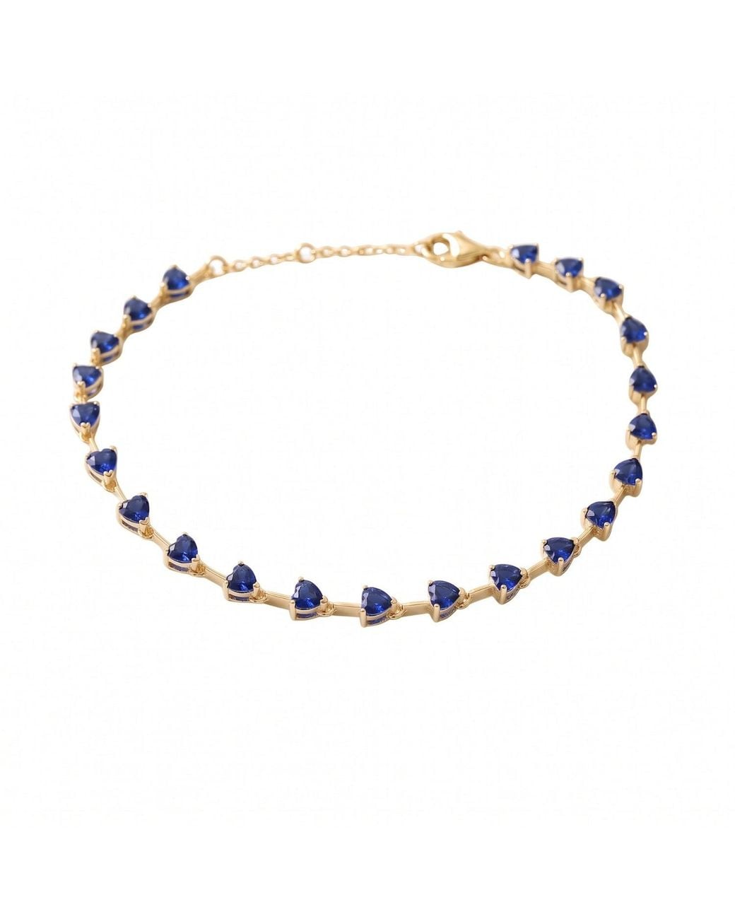 Sophelia Metallic Plated Sapphire September Birthstone Heart Tennis Bracelet