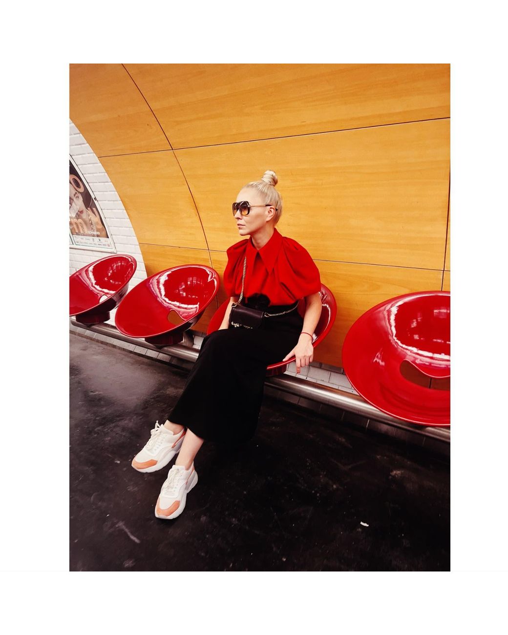 Julia Allert Red Designer Puff Sleeve Blouse –