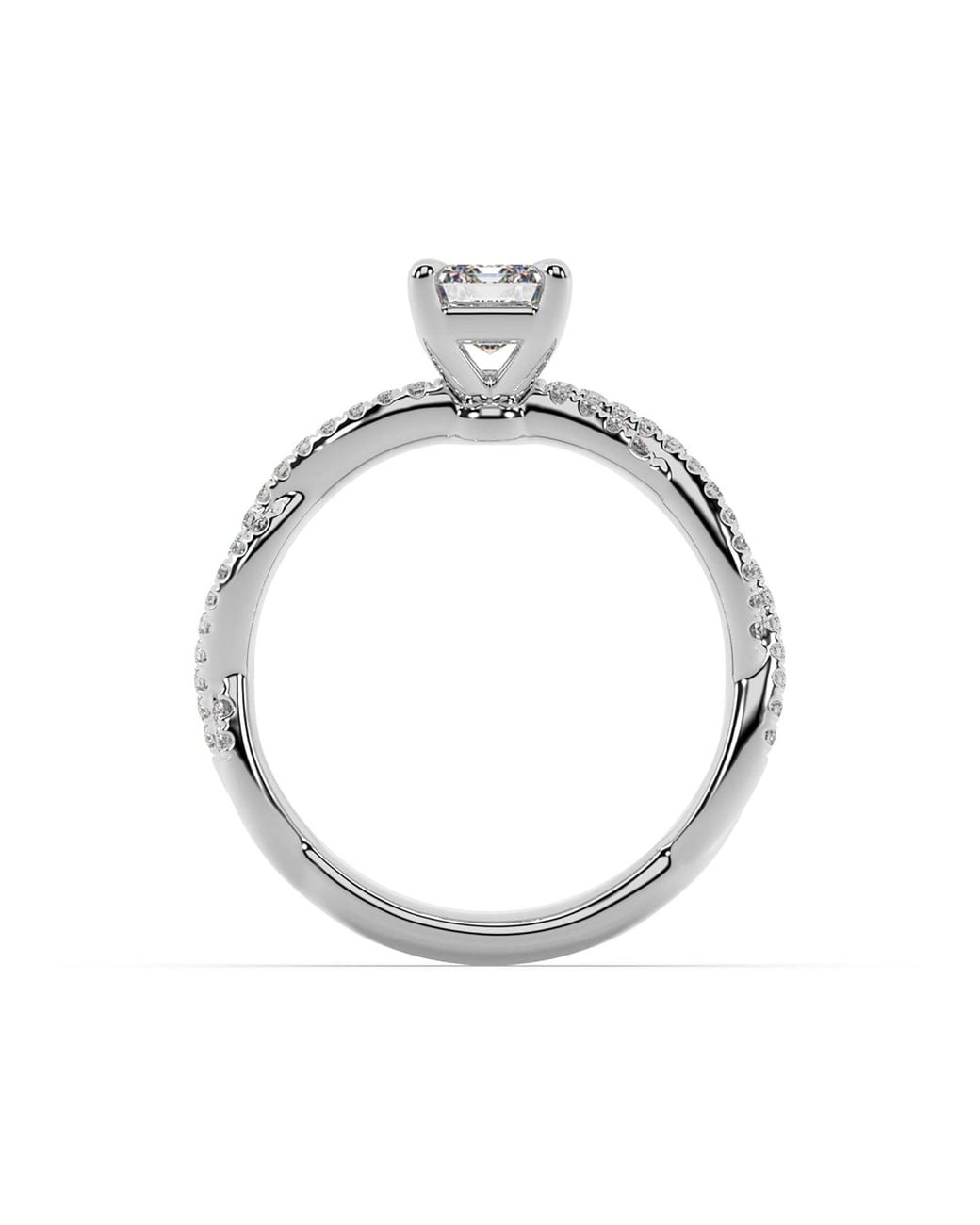 Artisan Metallic 14K Ring With Emerald Cut Lab-Grown Diamond