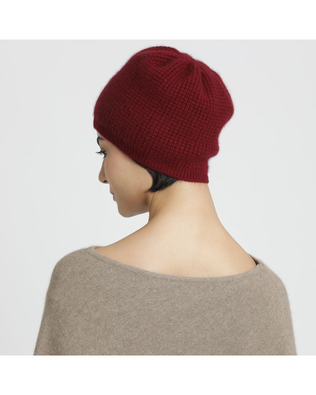 Pink Maharani Red Knitted Winter Beanie – Burgundy