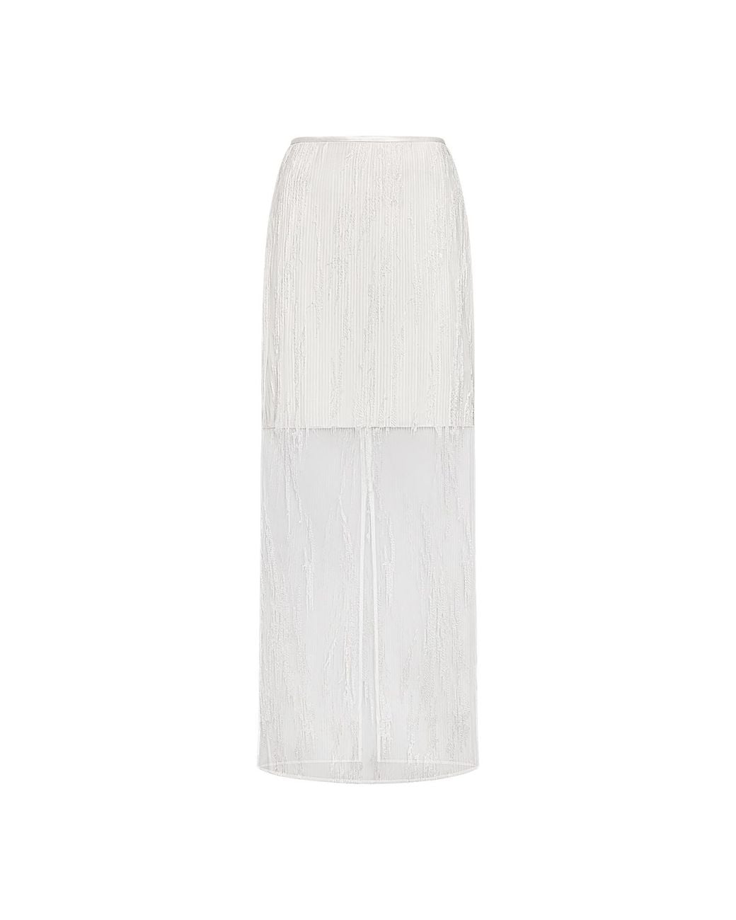 Marieta Yan White Ophélie Sheer Pleated Skirt