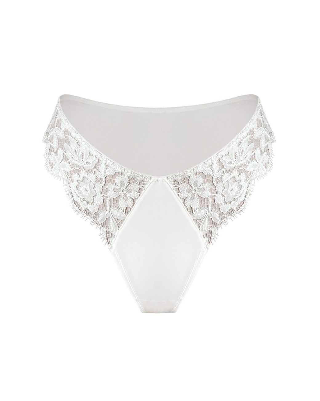 MONIQUE MORIN LINGERIE White Frisson Hi Leg Panty
