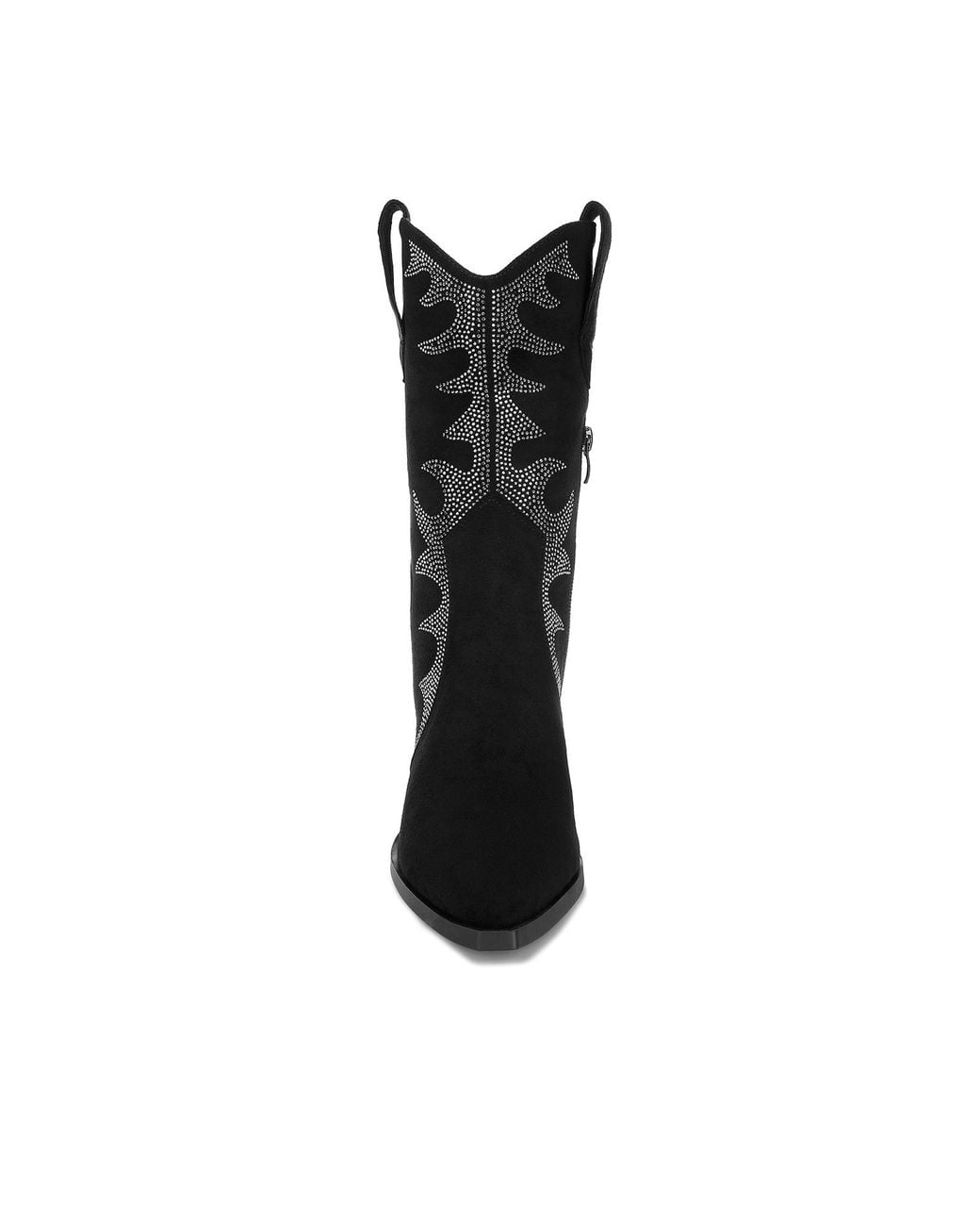 Rag & Co Black Rambler Rhinestones Embellished Calf Boots