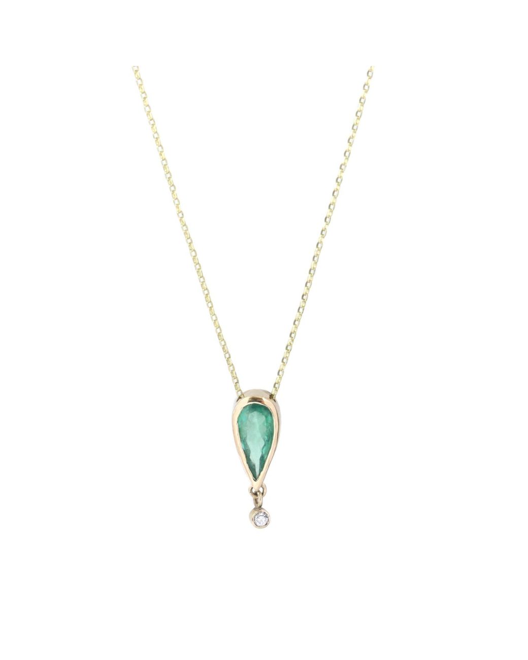 Gabriella Alicia Metallic Emerald And Diamond Pendant