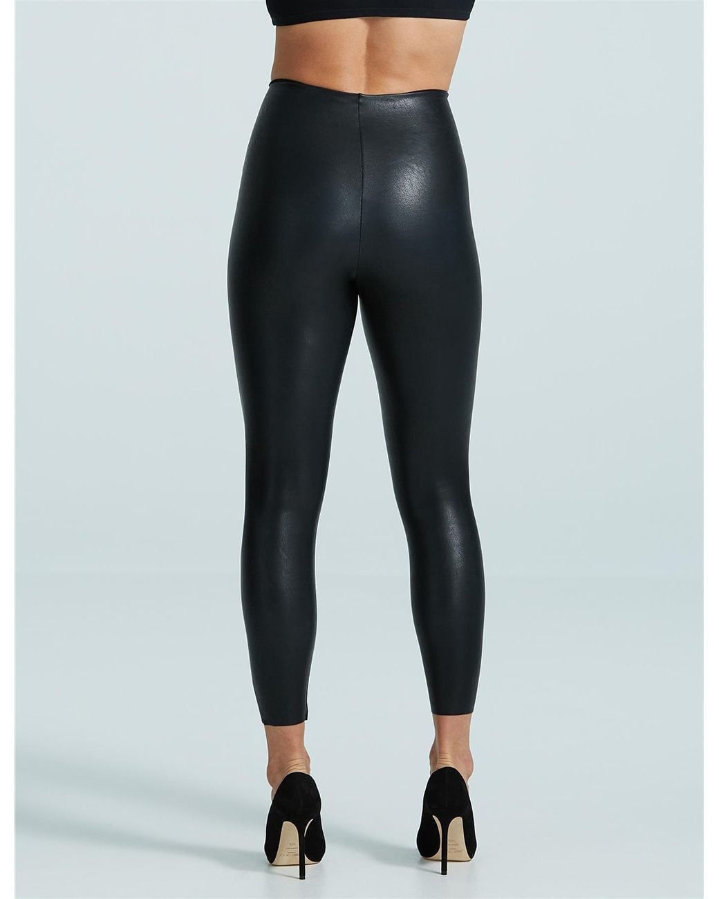 Commando Black 7/8 Faux Leather Control Smoothing Legging, Slg36