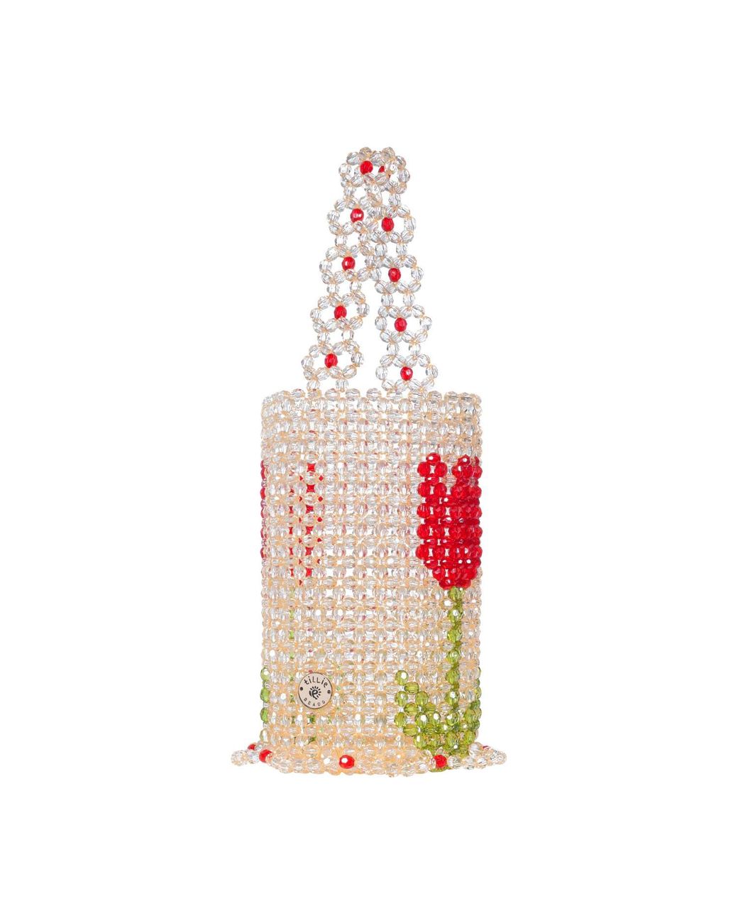 Tillie Beads Red Champagne Bloom Tulip Bucket Bead Bag