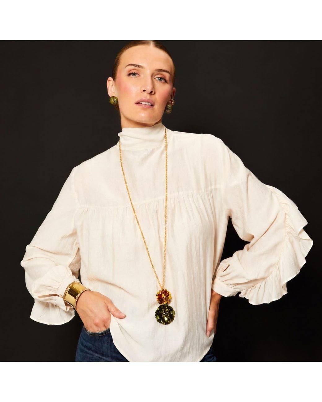 PINAR OZEVLAT Yellow Verdara Lariat & Artichoke