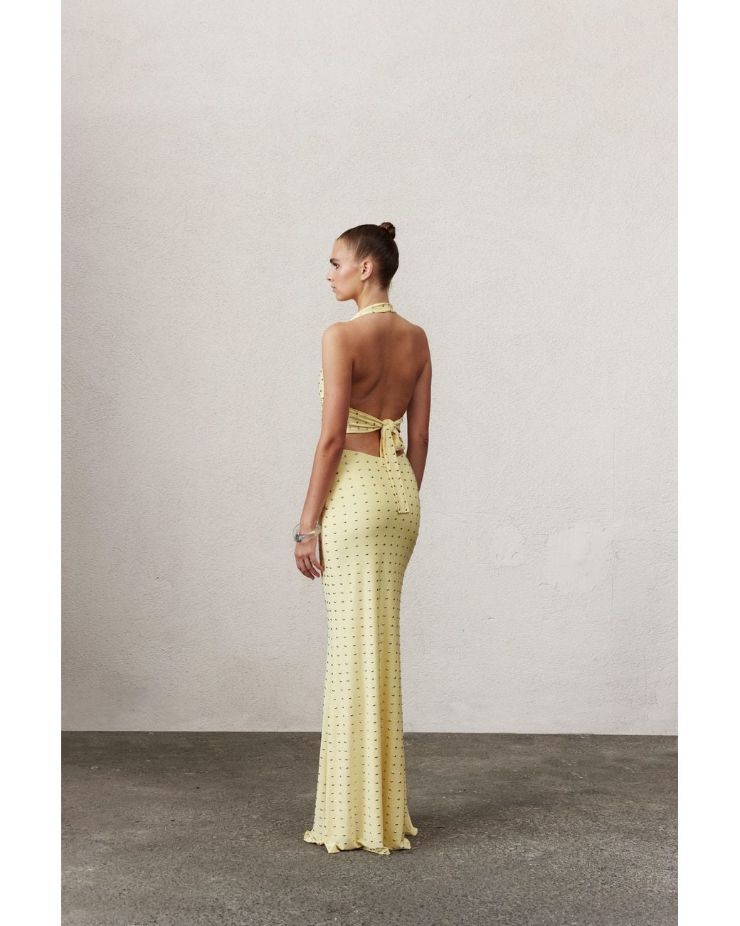 NAZLI CEREN Yellow Haley Long Jersey Skirt