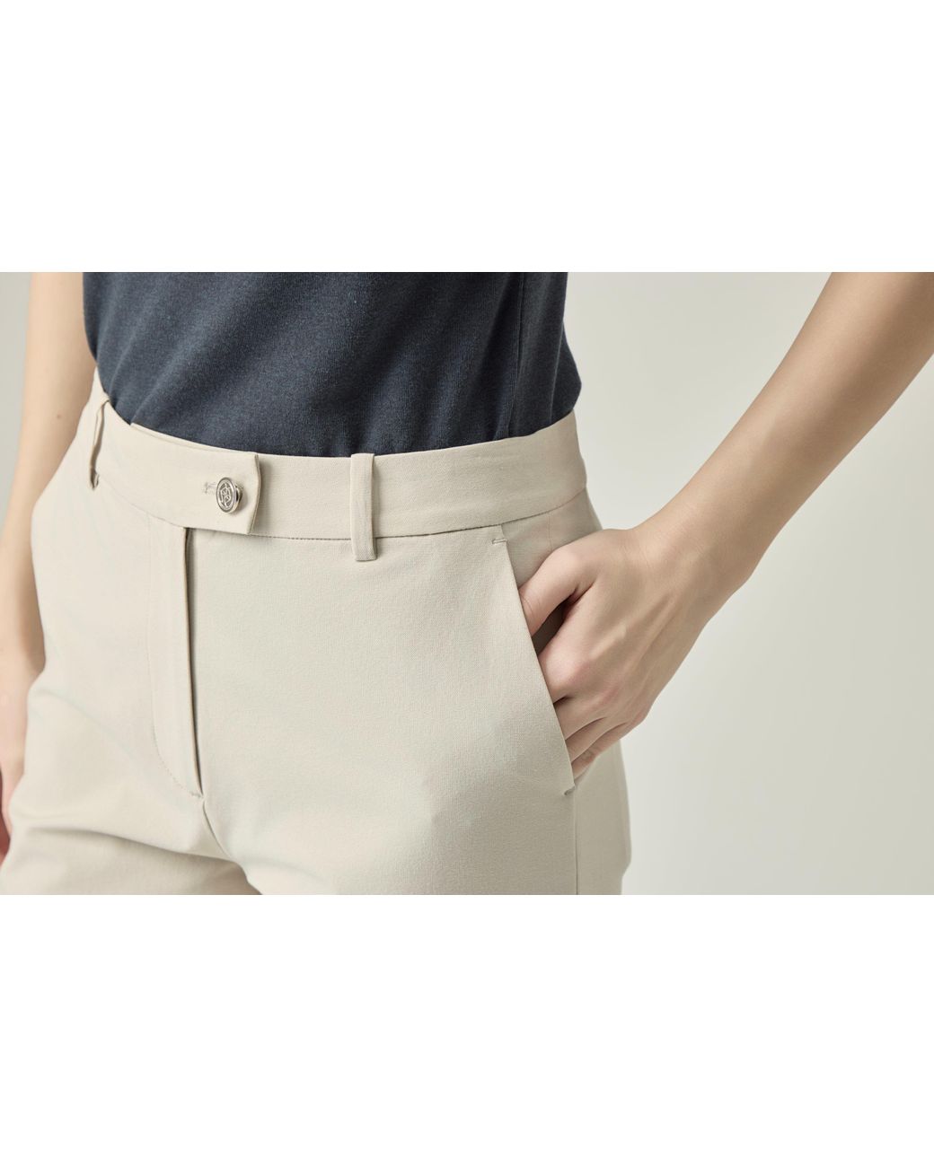 Elune Mode Natural Basic Pants _ Soft Stone