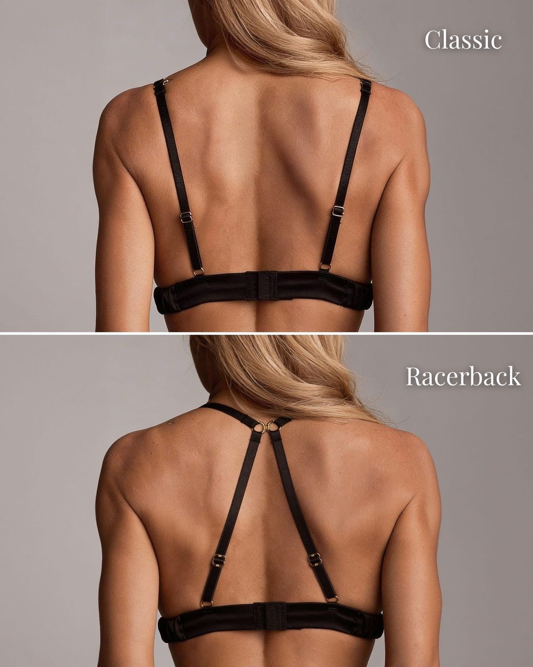 Black Heart Lingerie Black Convertible Silk Triangle Bra