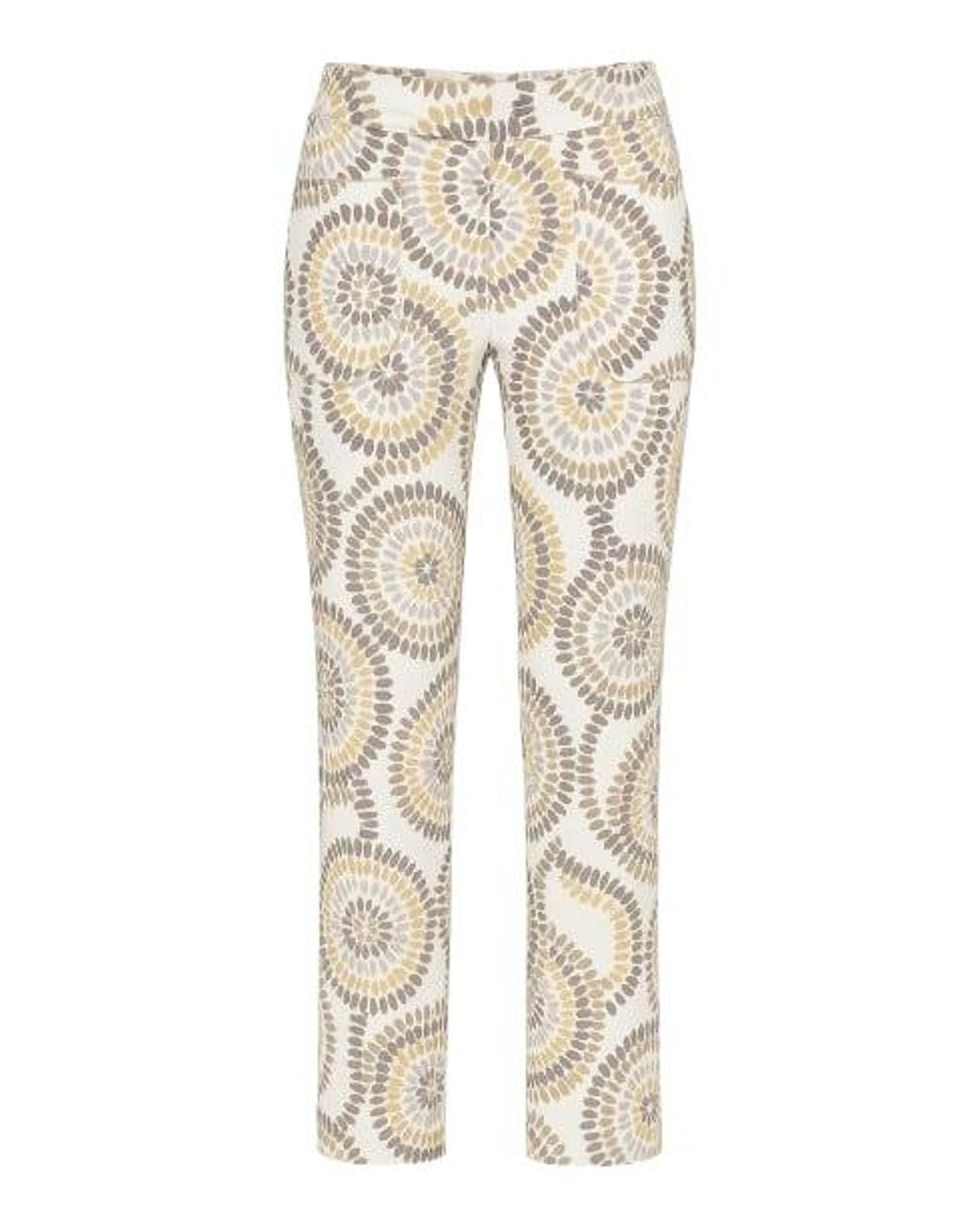 Conquista Natural Neutrals Patterned Linen Blend Pants