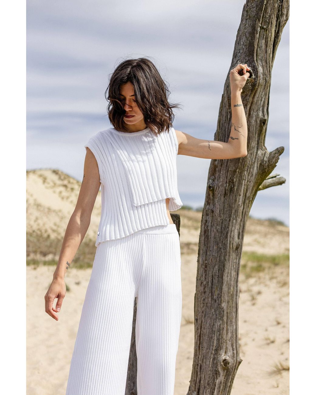 SALANIDA White Nuovo Organic Cotton Asymmetric Top