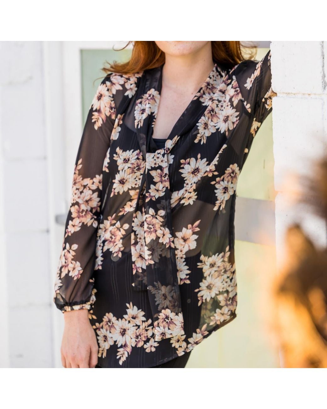 Jennafer Grace Natural Liza Tie Blouse