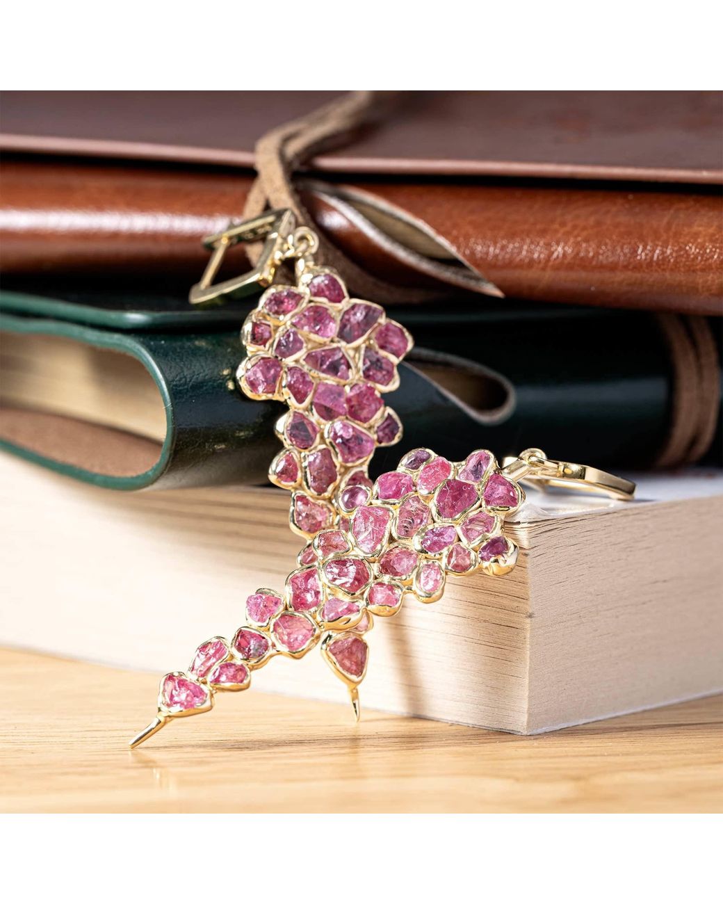 German Kabirski Red Tarina Handcrafted Plated Earrings With Spinel
