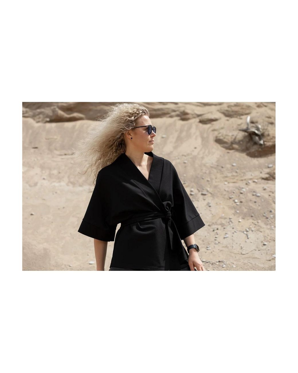 Nola Black Kimono Jacket
