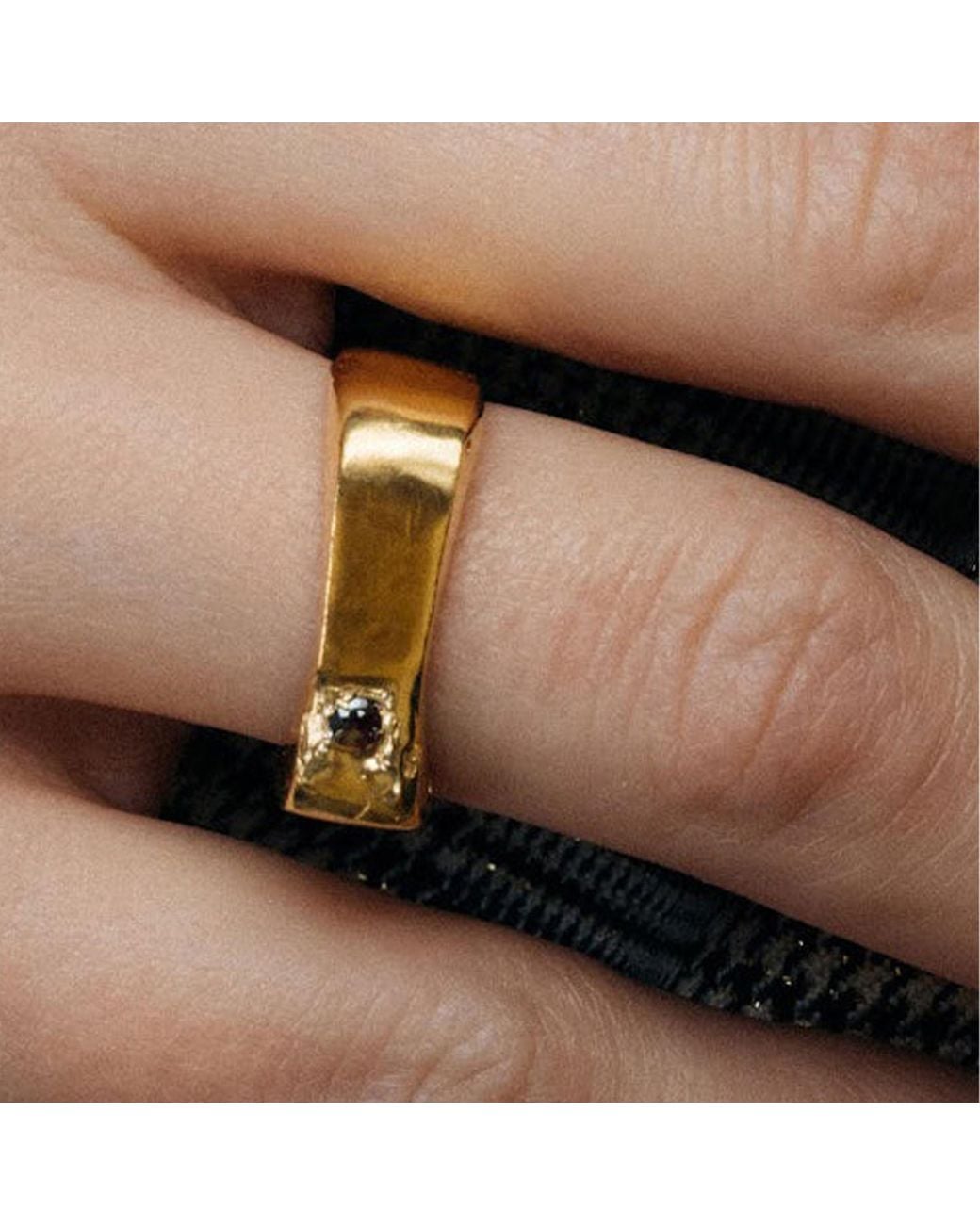 Moca Jewellery Yellow Grace Bow Gem Ring Vermeil Gem Stone