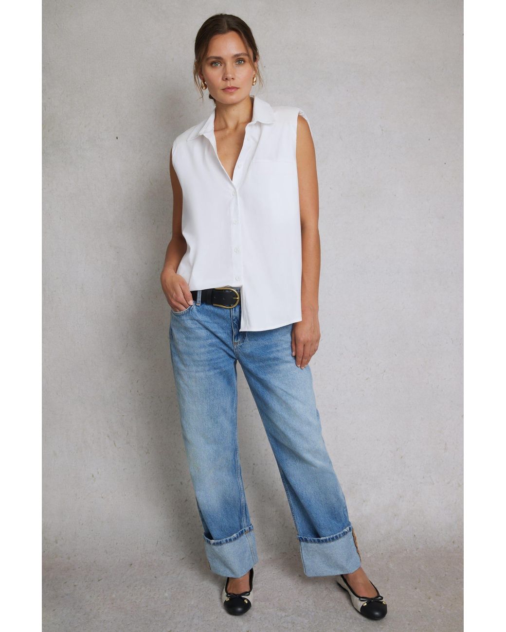 Hay Life White Sleeveless Shirt