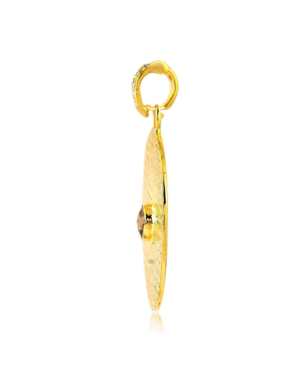 Artisan Metallic 14k Yellow Gold Natural Diamond Designer Pendant