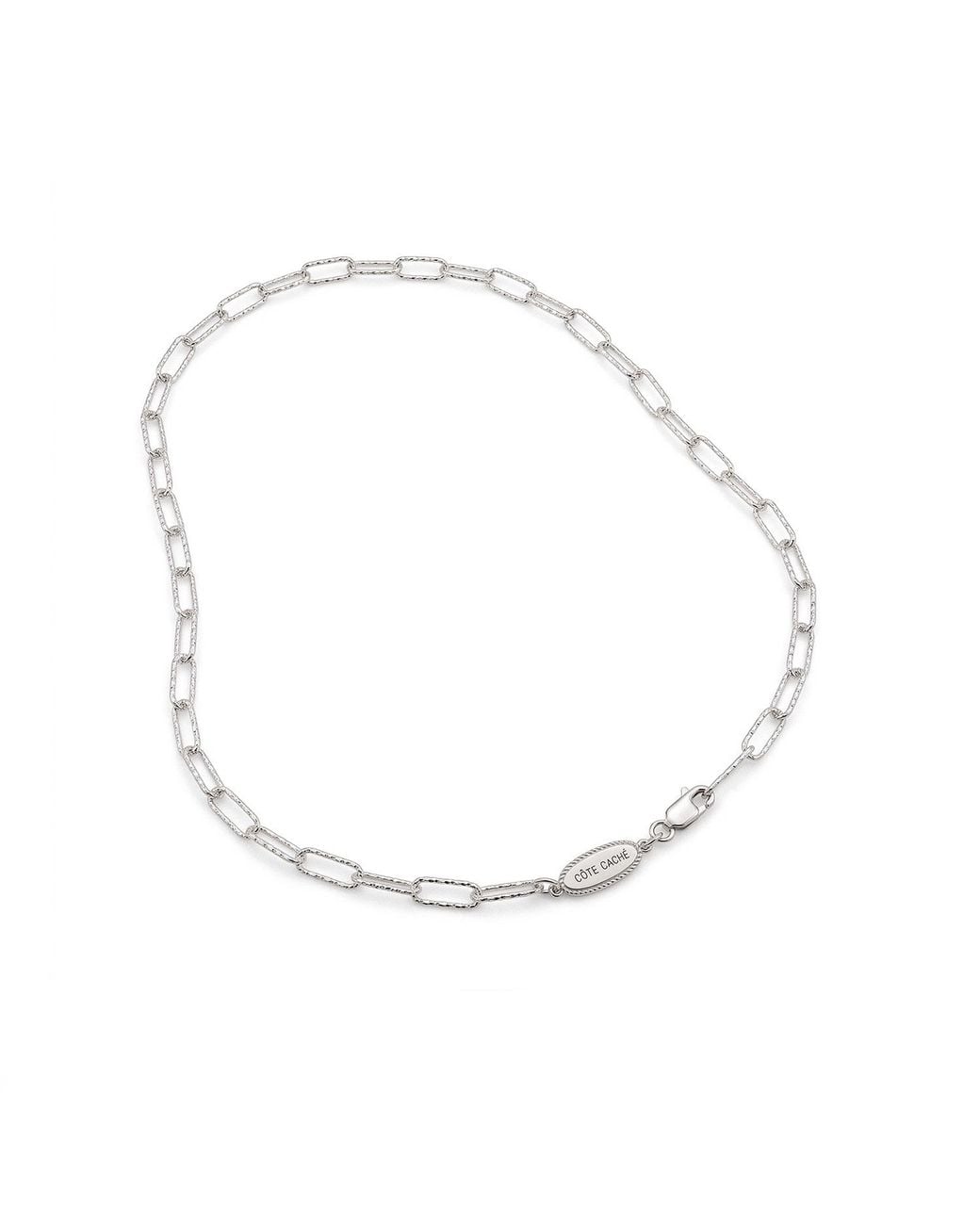 Cote Cache Asteria Textured Sterling Chain Necklace in Metallic | Lyst UK