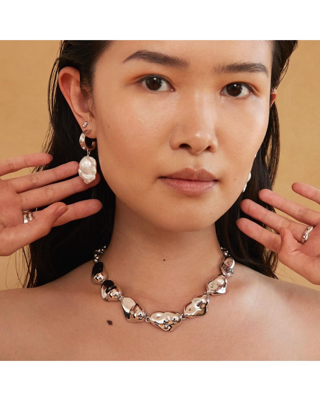 Biko Jewellery Metallic Molten Collar