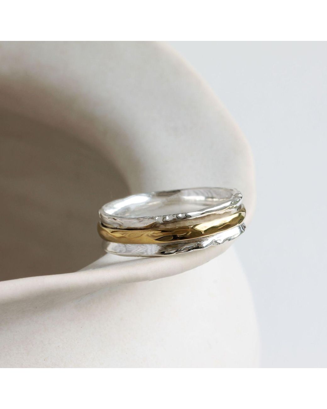 Isla Silver White Sterling Spinner Ring