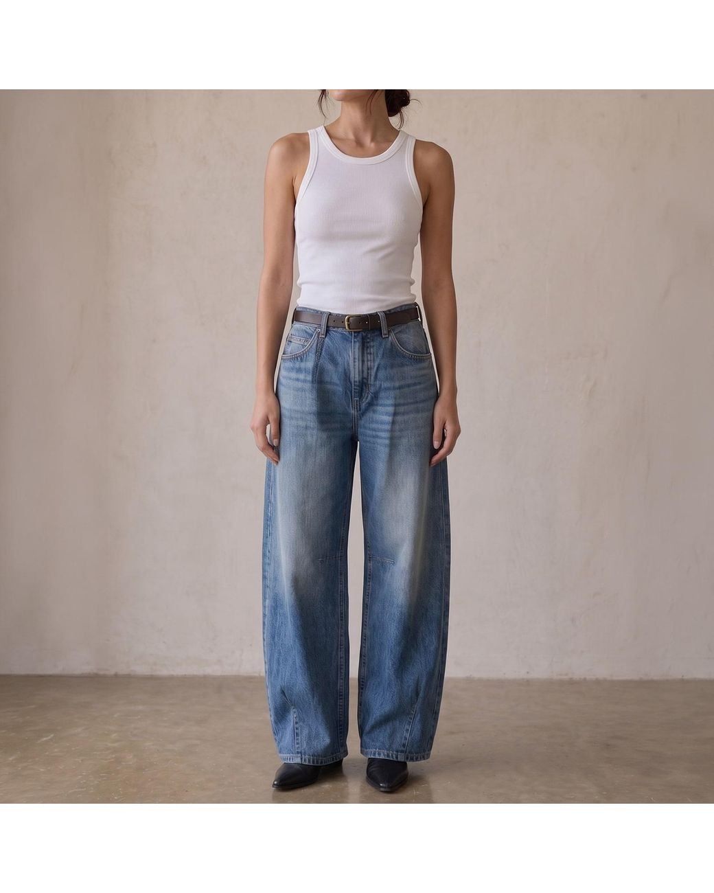 NOEND Blue Kallie Relaxed Curve Jean