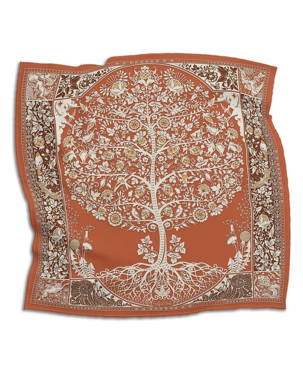 Silk&Soul Multicolor Tree Of Life Scarf