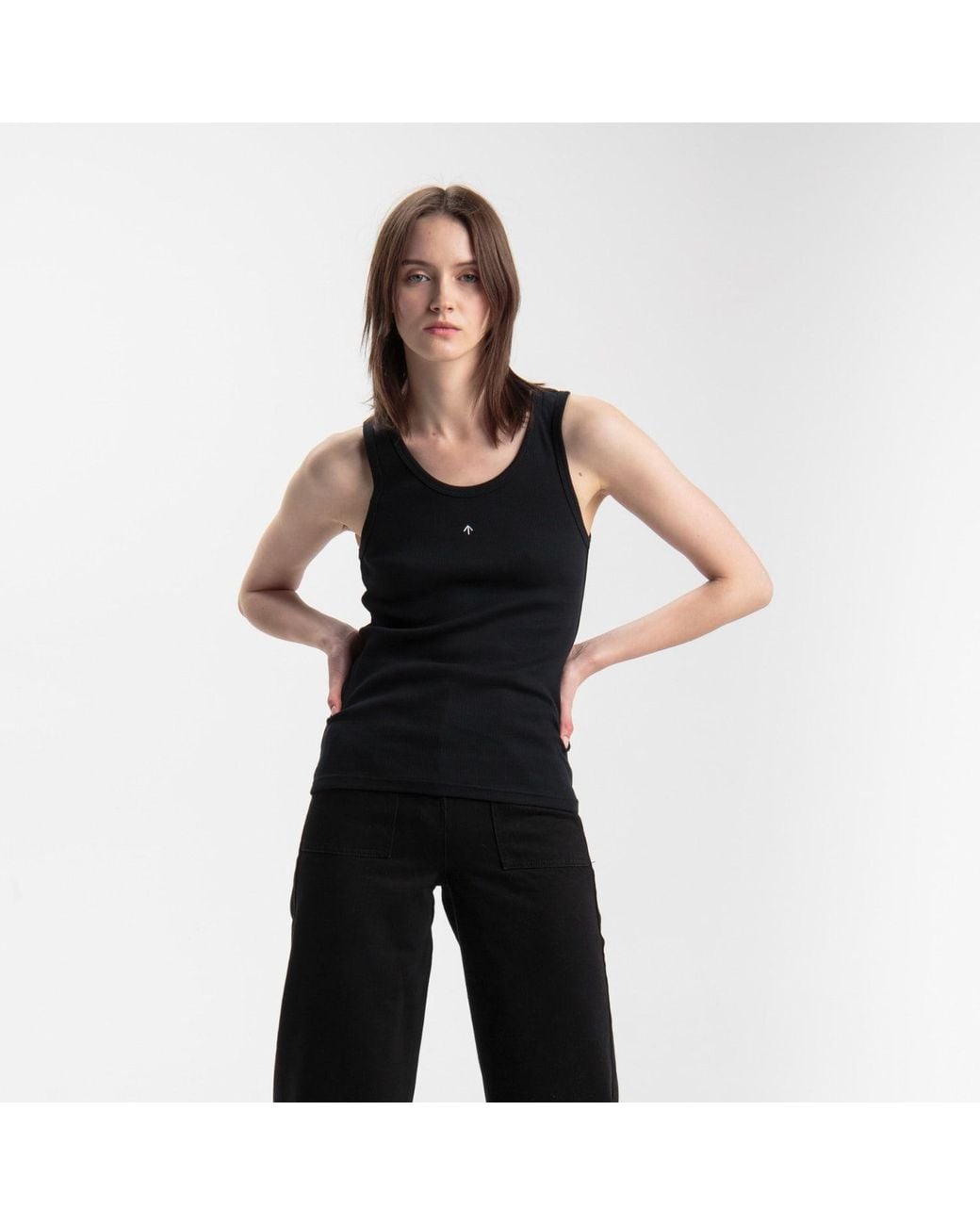 Reet Aus Black Tank Top For Basic