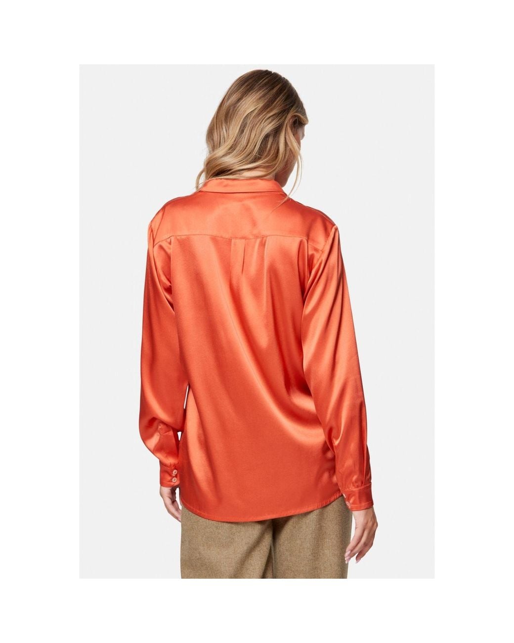 Helen Mcalinden Orange Elsie Silk Utility Shirt