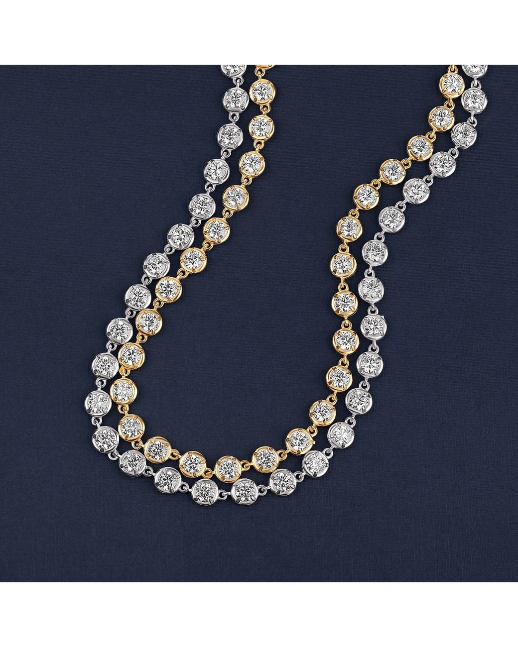 SHYMI Metallic Round Victorian Style Tennis Necklace