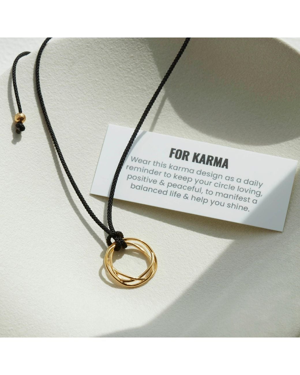 Muru Metallic Karma Circle Cord Necklace