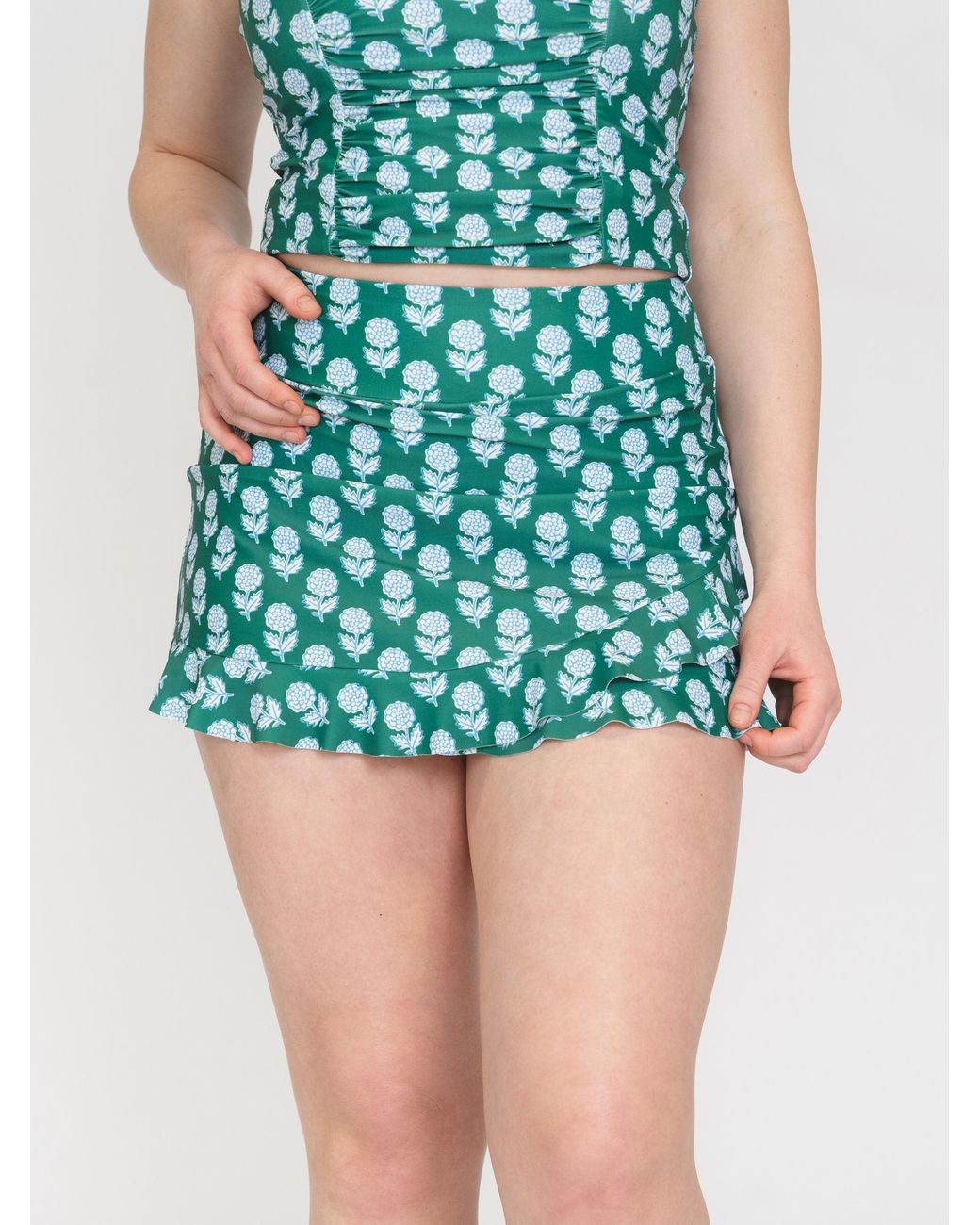 Lime Ricki Swimwear Green Juniper Charm Ruffle Skirt